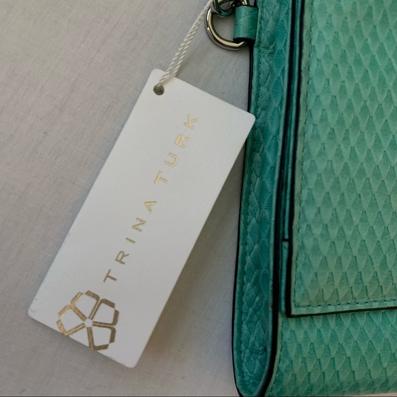 Authentic Trina Turk Tri Colored Leather Clutch - Picture 8 of 11